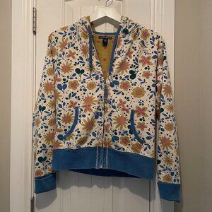 Vintage Lucky Brand Zip Up Floral Hoodie